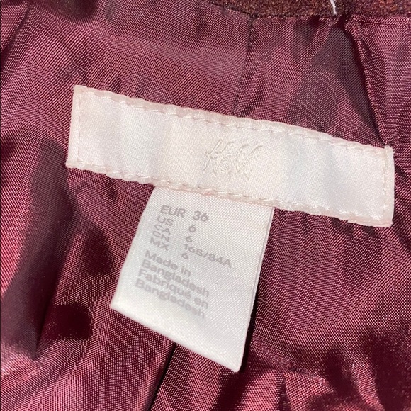 H&M maroon pea coat - Picture 2 of 4